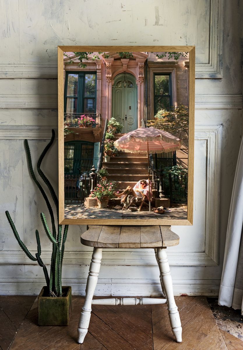 Brownstone Courtyard Photography Poster. — room view 1