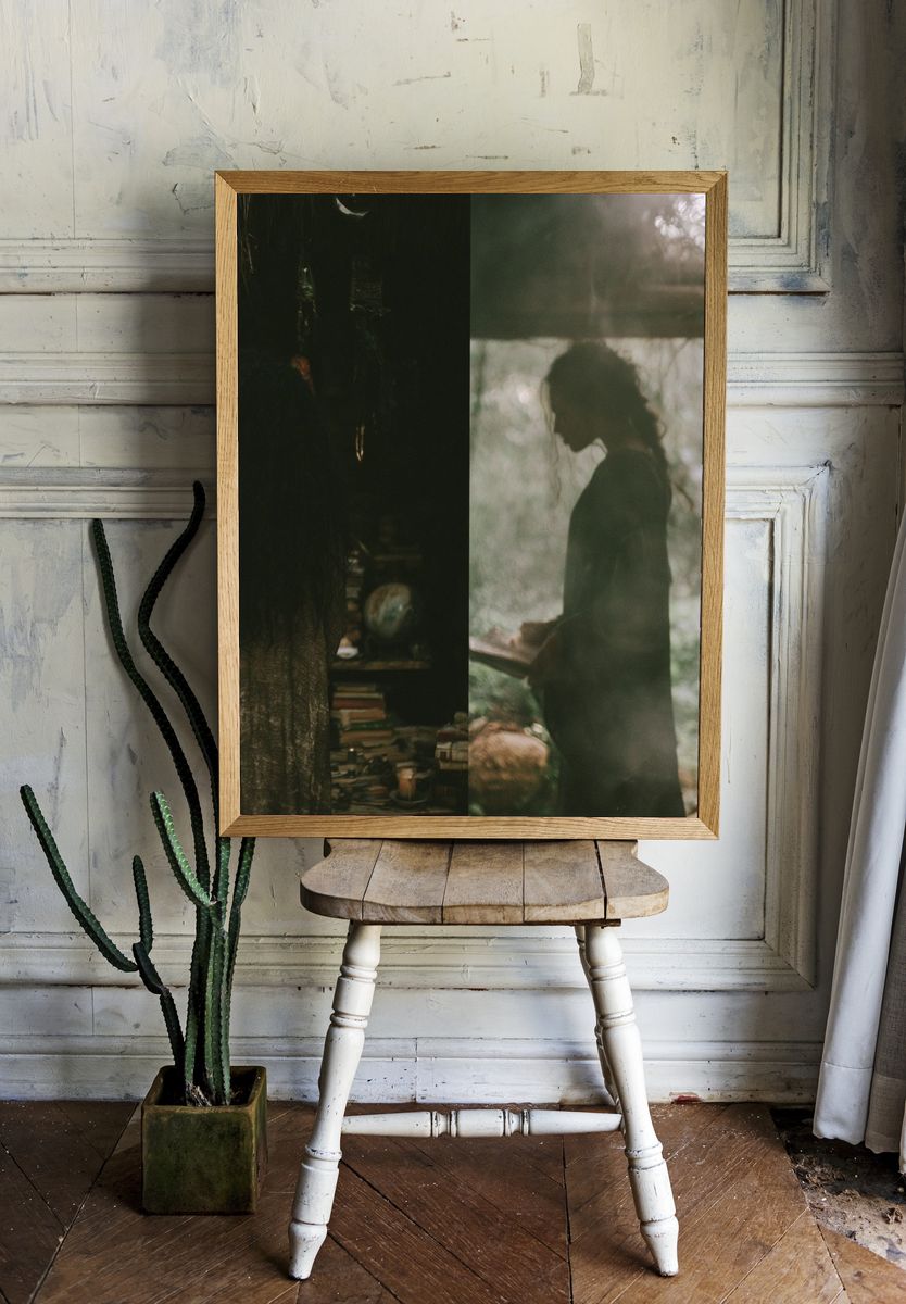 Moody Forest Silhouette Photography Poster. room preview