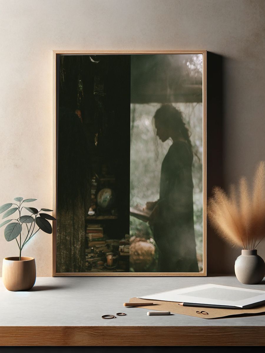Moody Forest Silhouette Photography Poster. — room view 2