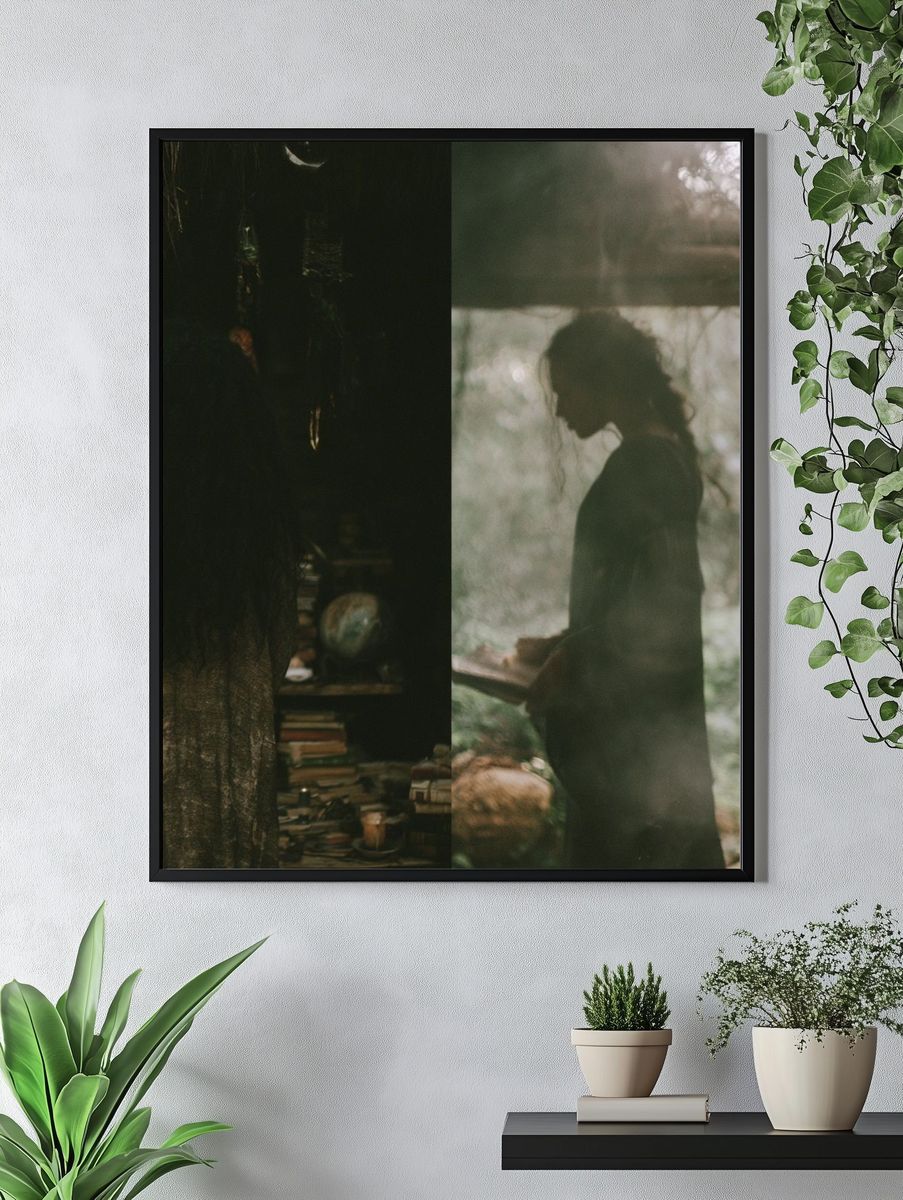 Moody Forest Silhouette Photography Poster. — room view 4