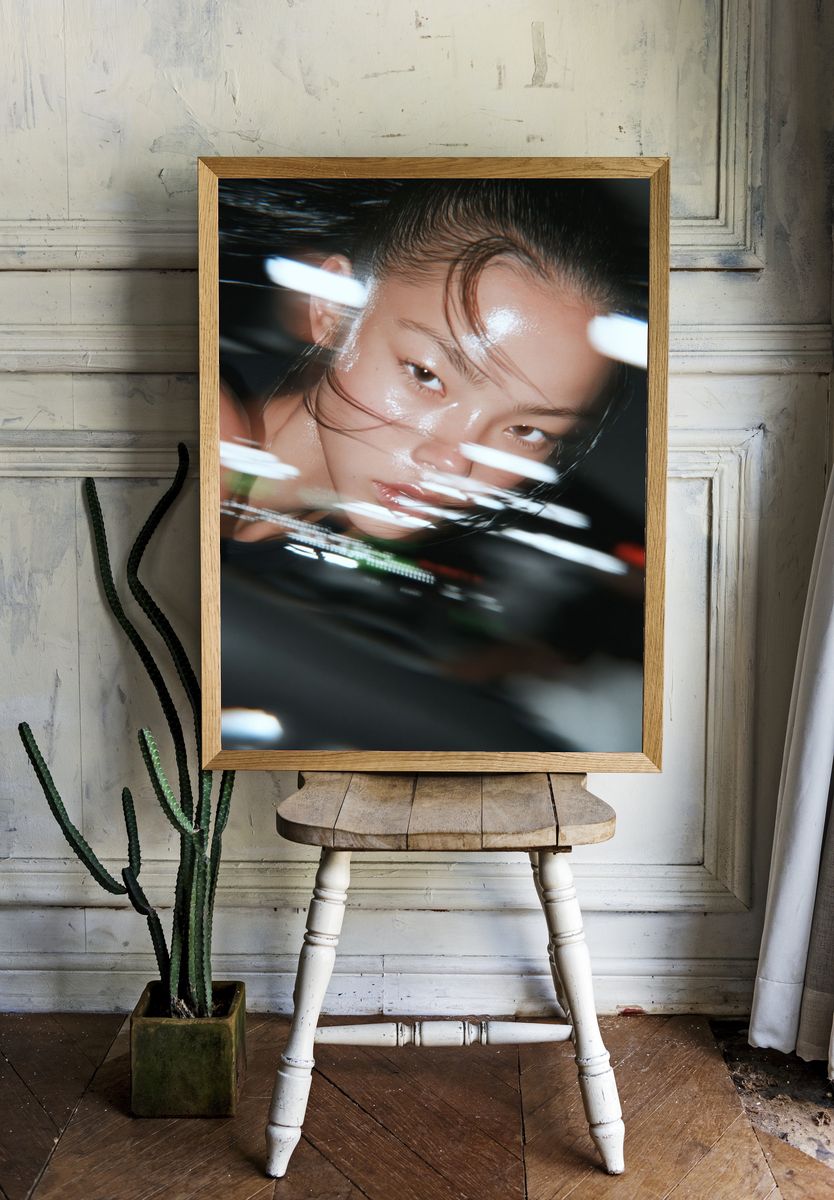 Glossy Portrait Photography Poster. room preview