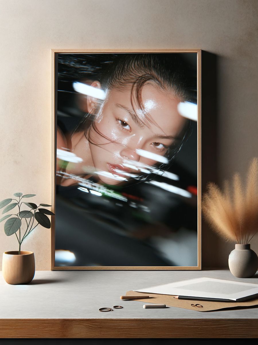 Glossy Portrait Photography Poster. — room view 2