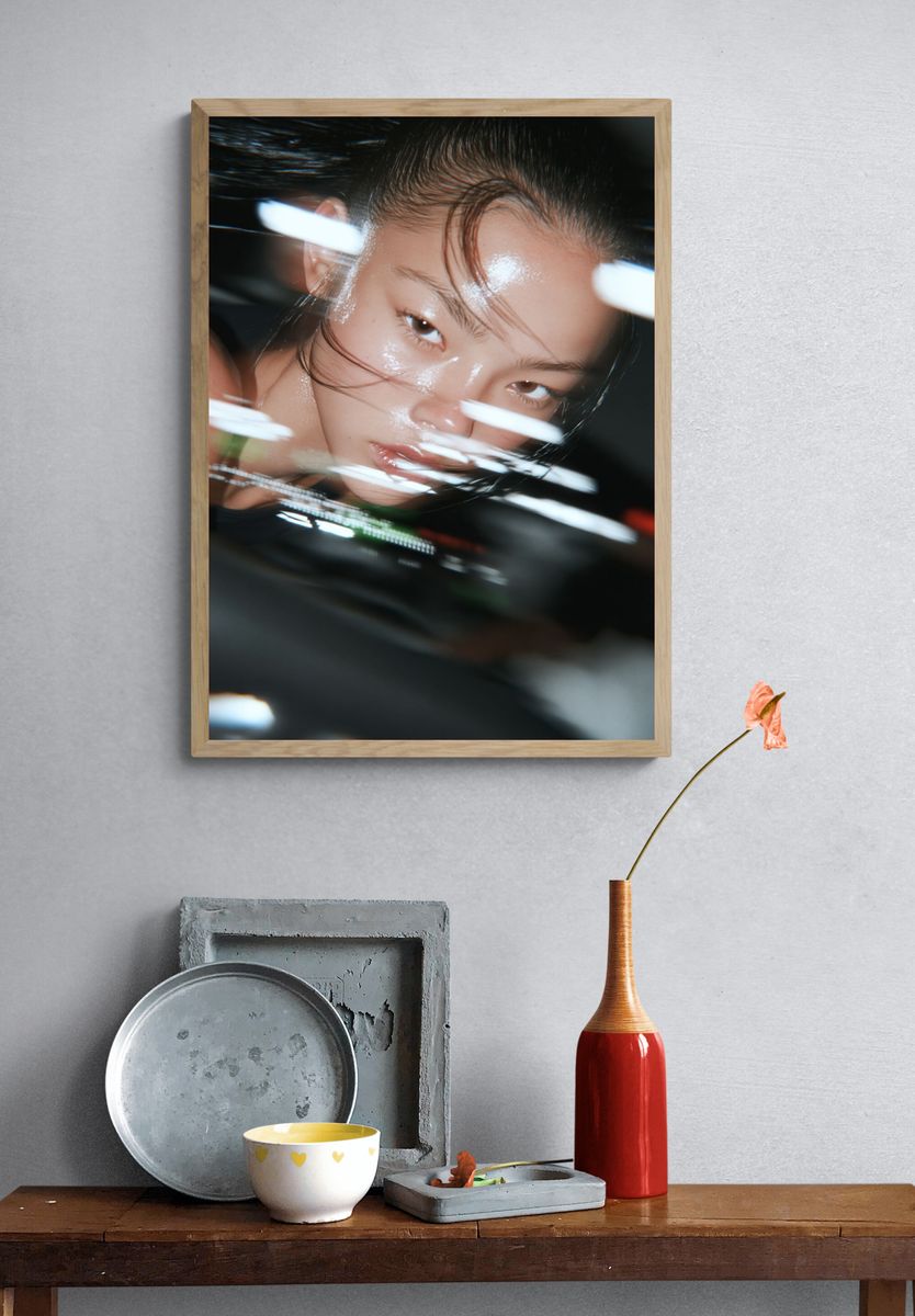 Glossy Portrait Photography Poster. — room view 3