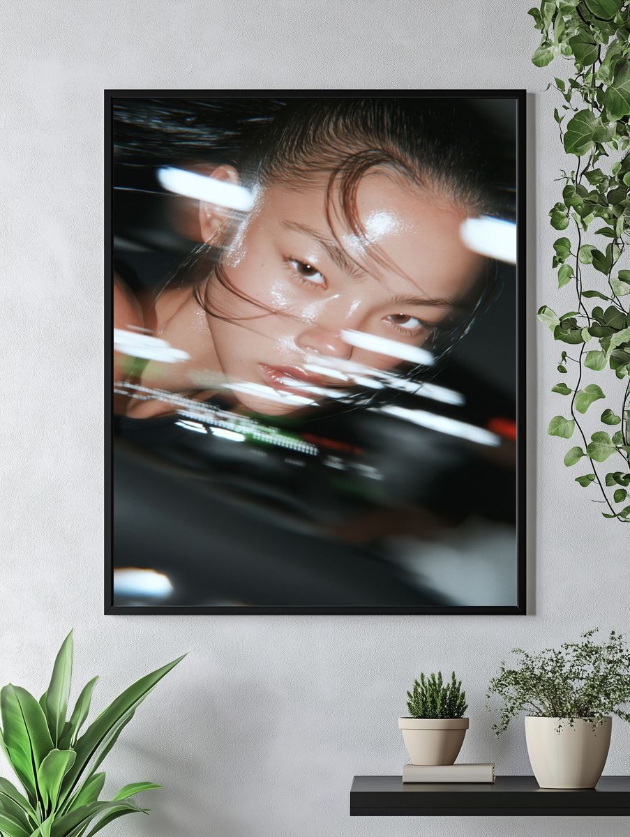 Glossy Portrait Photography Poster. — room view 4