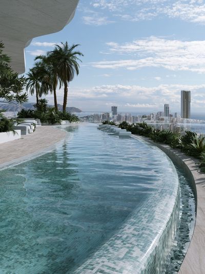 Infinity Pool Skyline Photography Poster. poster print