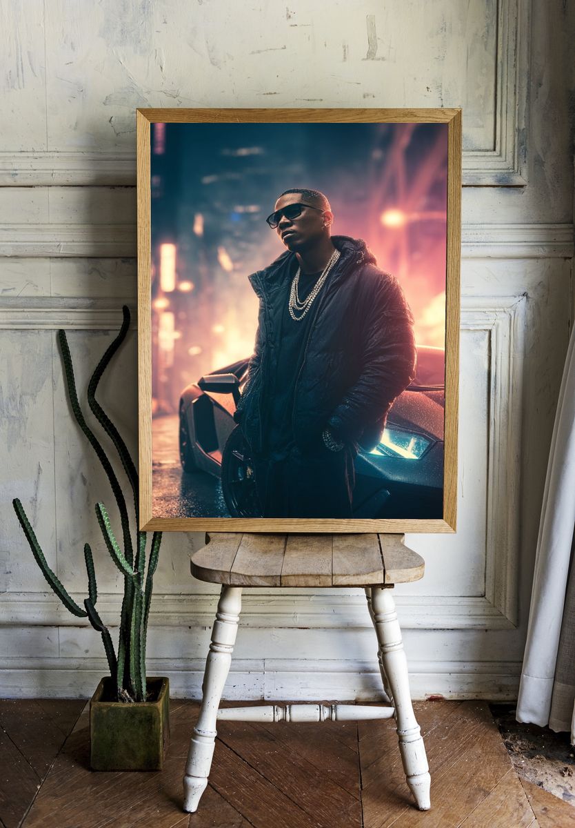 Urban Rap Star Photography Poster. — room view 1