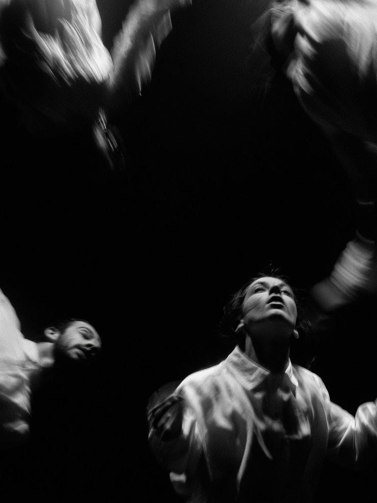 Abstract Dancers Black-White Poster. poster detail