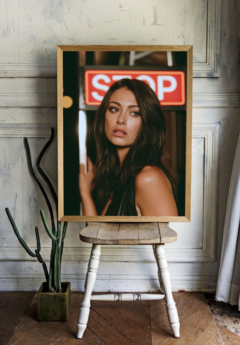 Neon Stop Portrait Poster. — room view 1