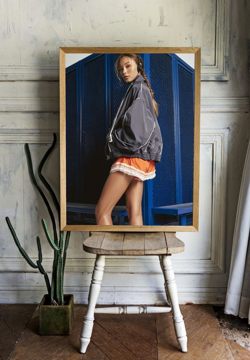 Fashion Portrait in Blue Locker Room Poster. room preview