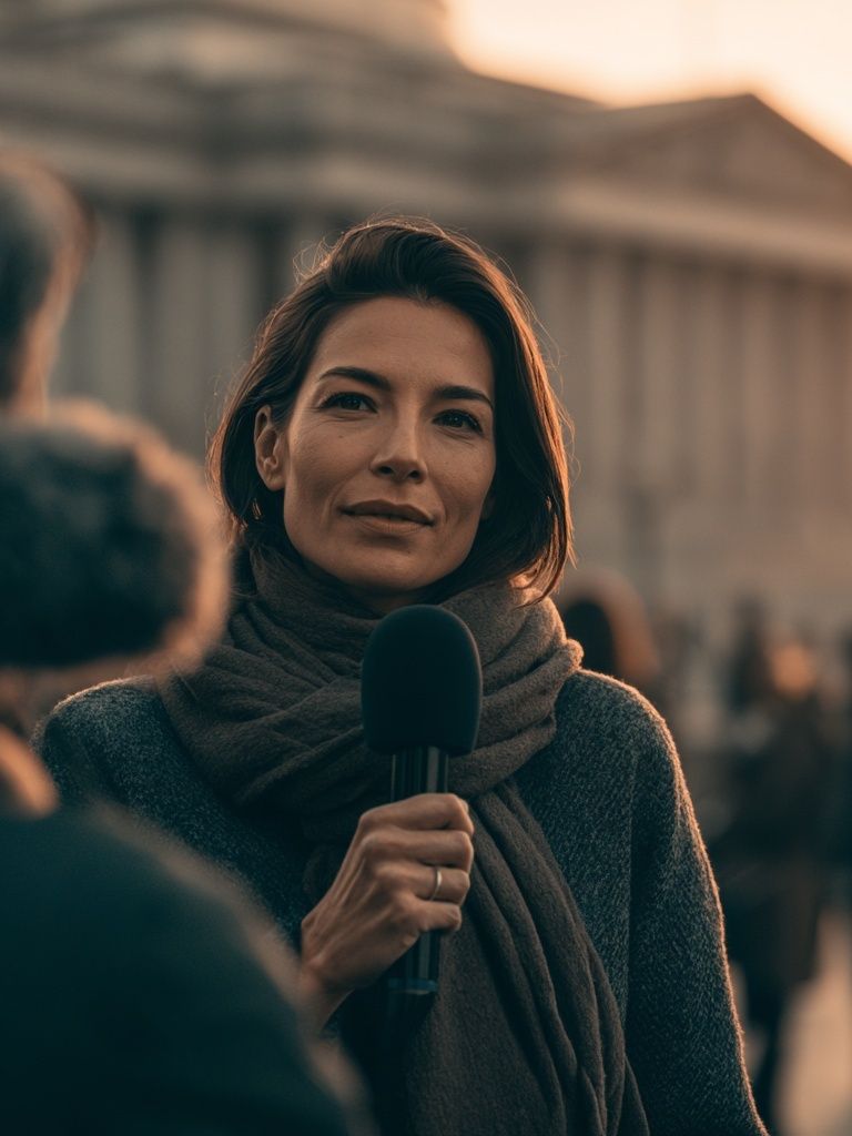 News Reporter Portrait Print. poster detail
