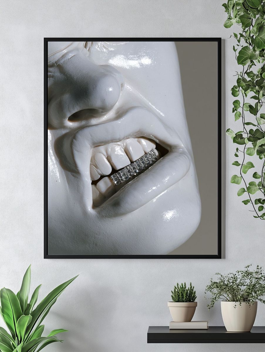 Gritty Face Close-Up Photography Poster. — room view 4