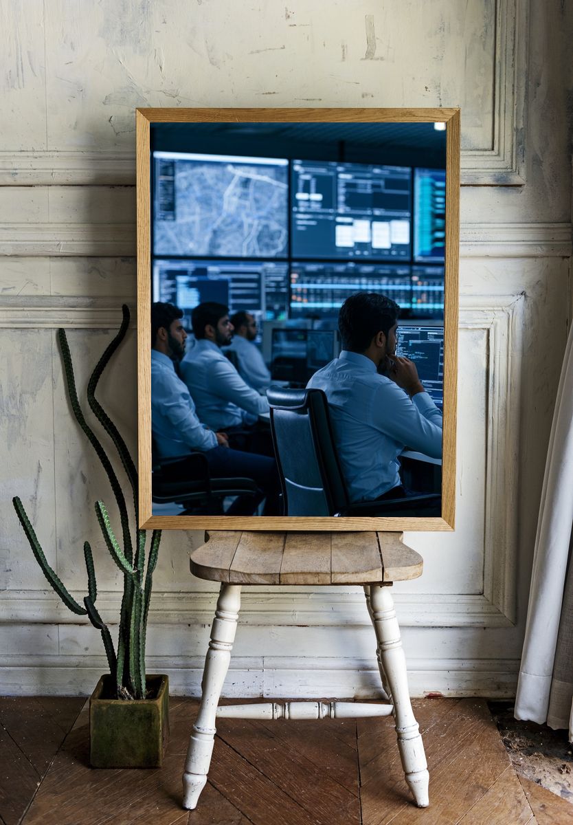 Cyber Security Control Room Photography Poster. — room view 1