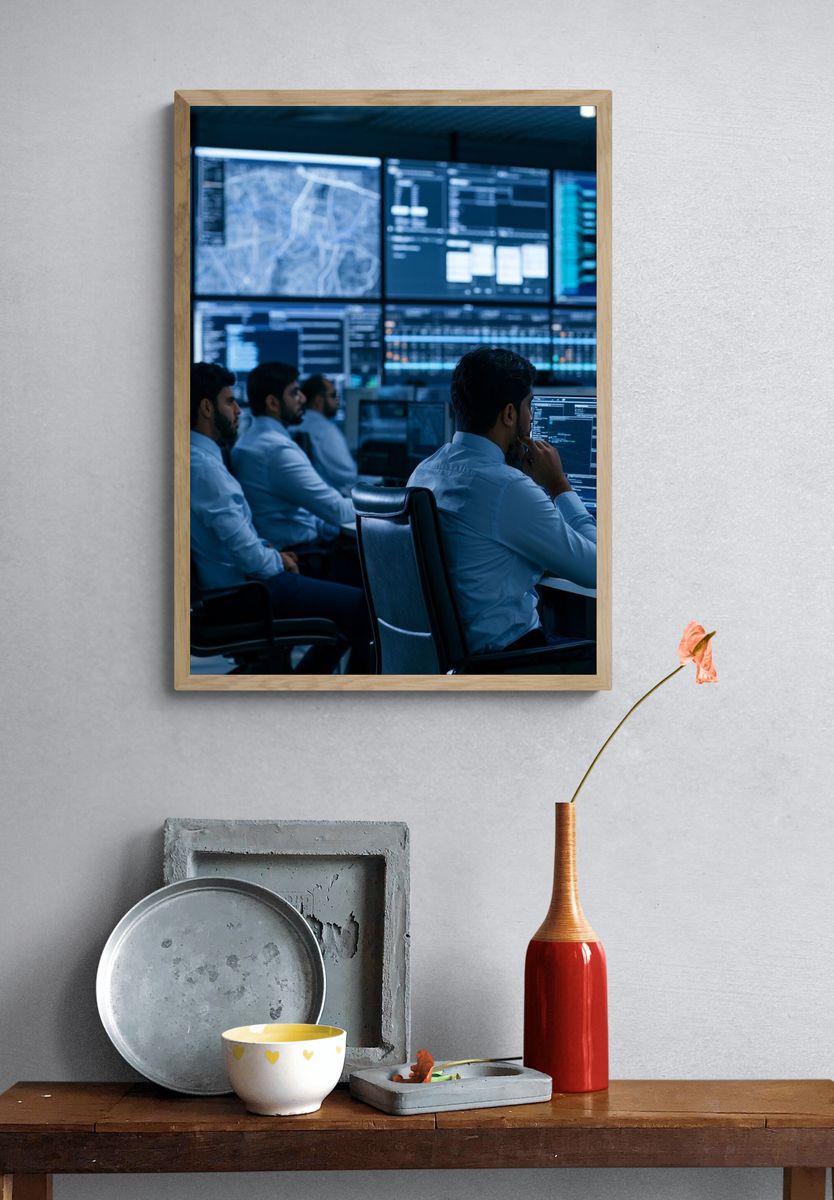Cyber Security Control Room Photography Poster. — room view 3