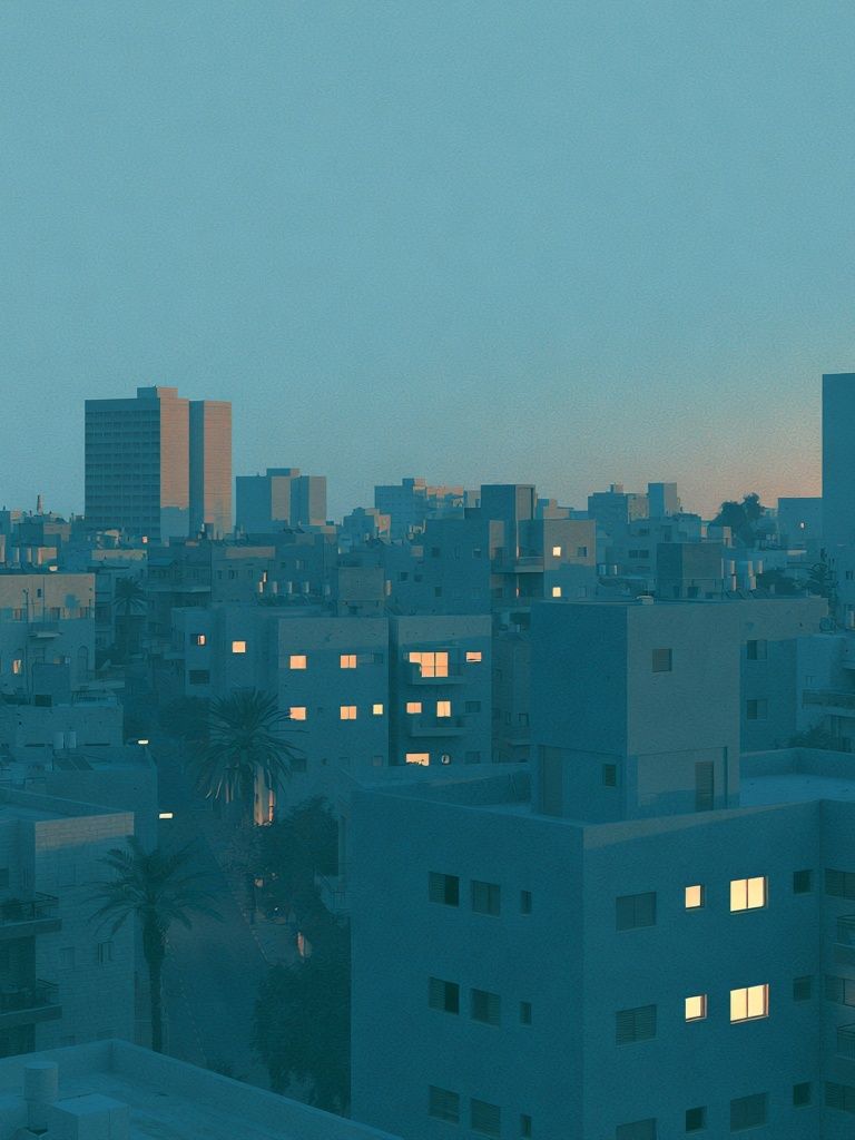 Blue Hour Cityscape Photography Poster. poster detail