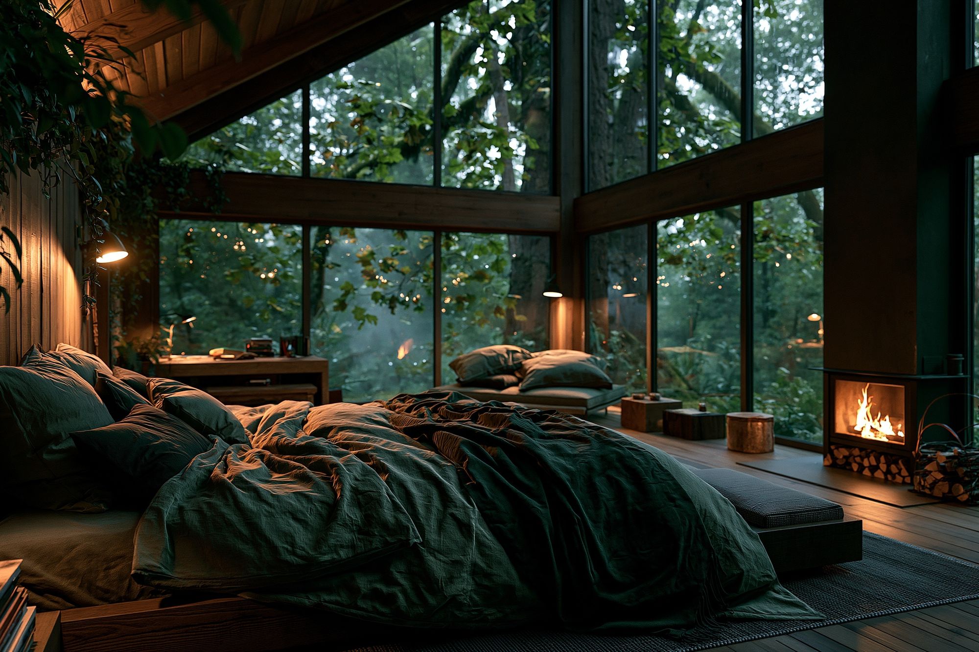 Forest Cabin Bedroom Photography Poster. poster — photography art