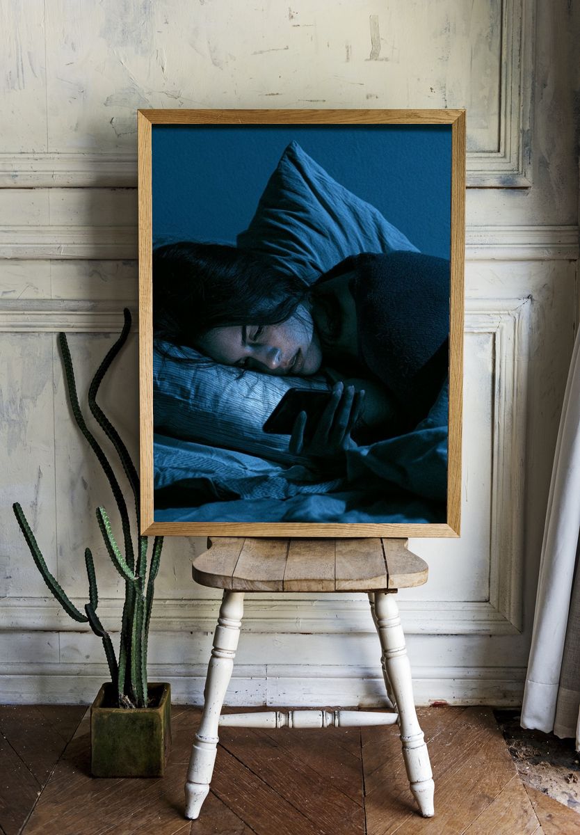Midnight Phone Glow Photography Poster. room preview