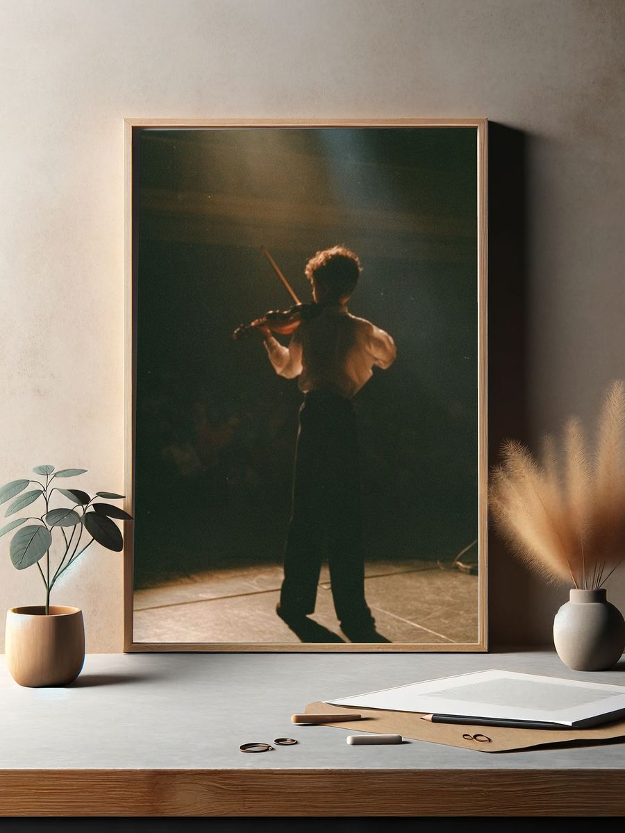 Violinist on Stage Photography Poster. — room view 2