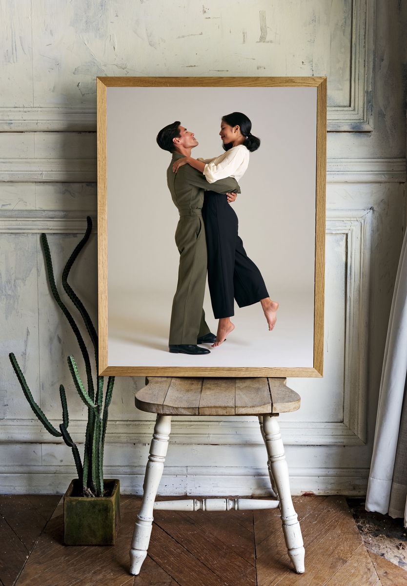 Romantic Couple Studio Portrait Print. — room view 1