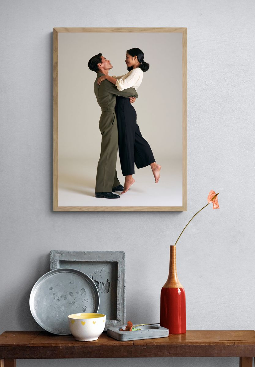 Romantic Couple Studio Portrait Print. — room view 3