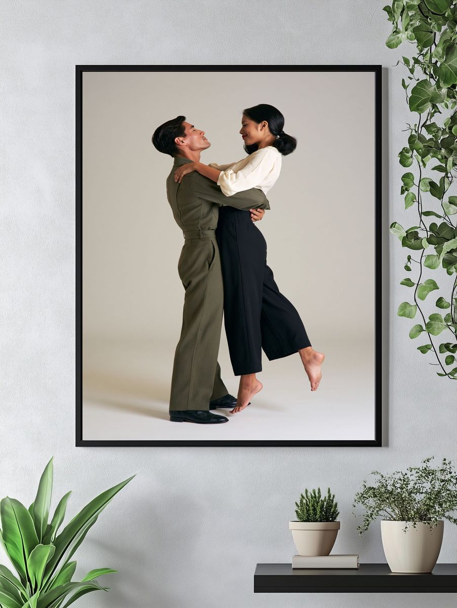 Romantic Couple Studio Portrait Print. — room view 4