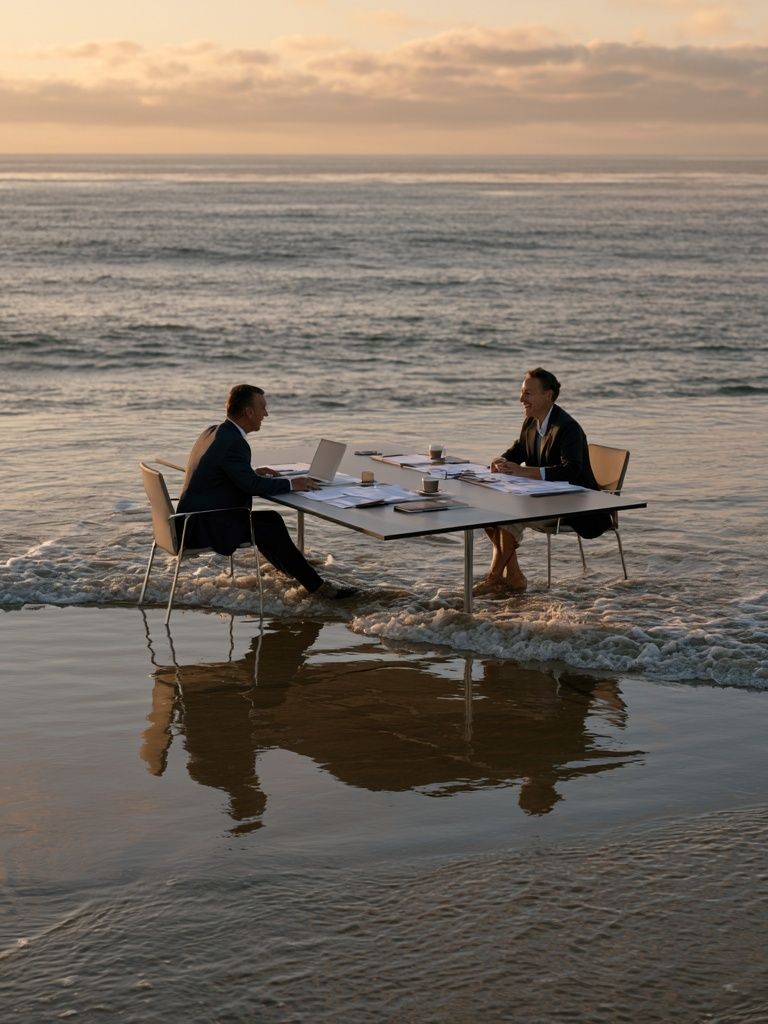 Beachside Meeting Photography Poster. poster — photography art