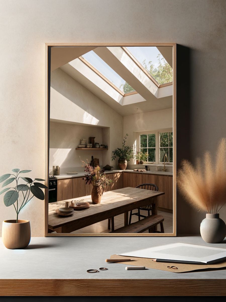 Sunlit Rustic Kitchen Interior Photography Poster. — room view 2