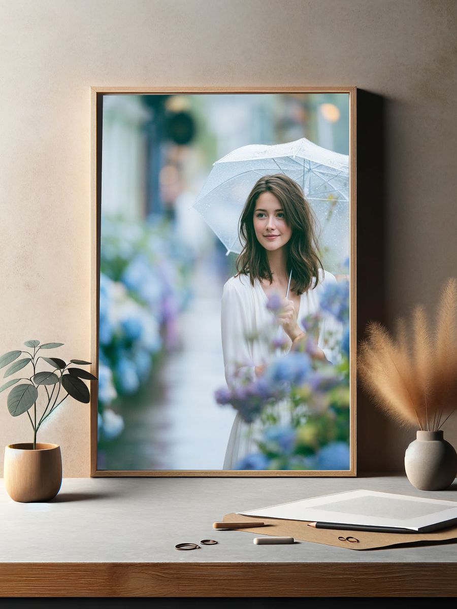 Hydrangea Garden Portrait Print. — room view 2