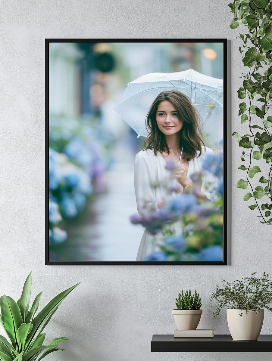 Hydrangea Garden Portrait Print. — room view 4