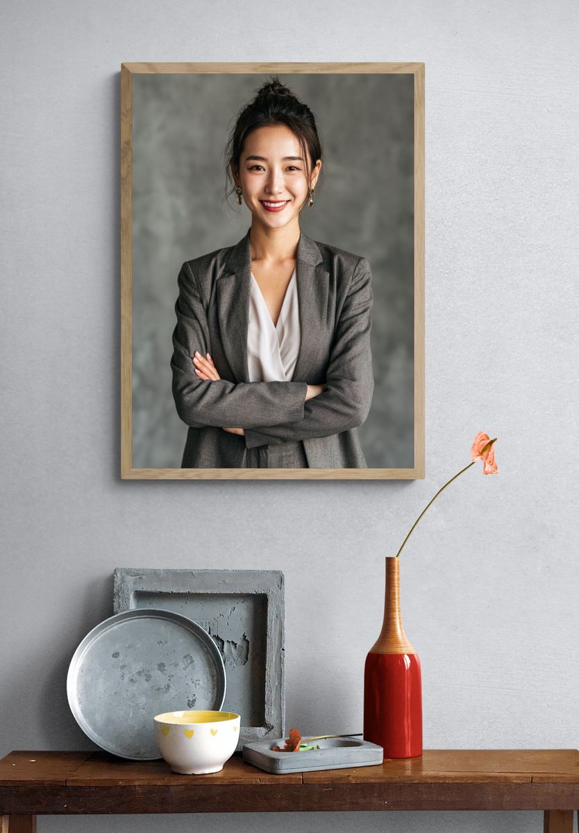 Confident Woman Portrait Poster. — room view 3