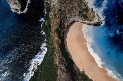 Aerial view Kelingking Beach, Bali.