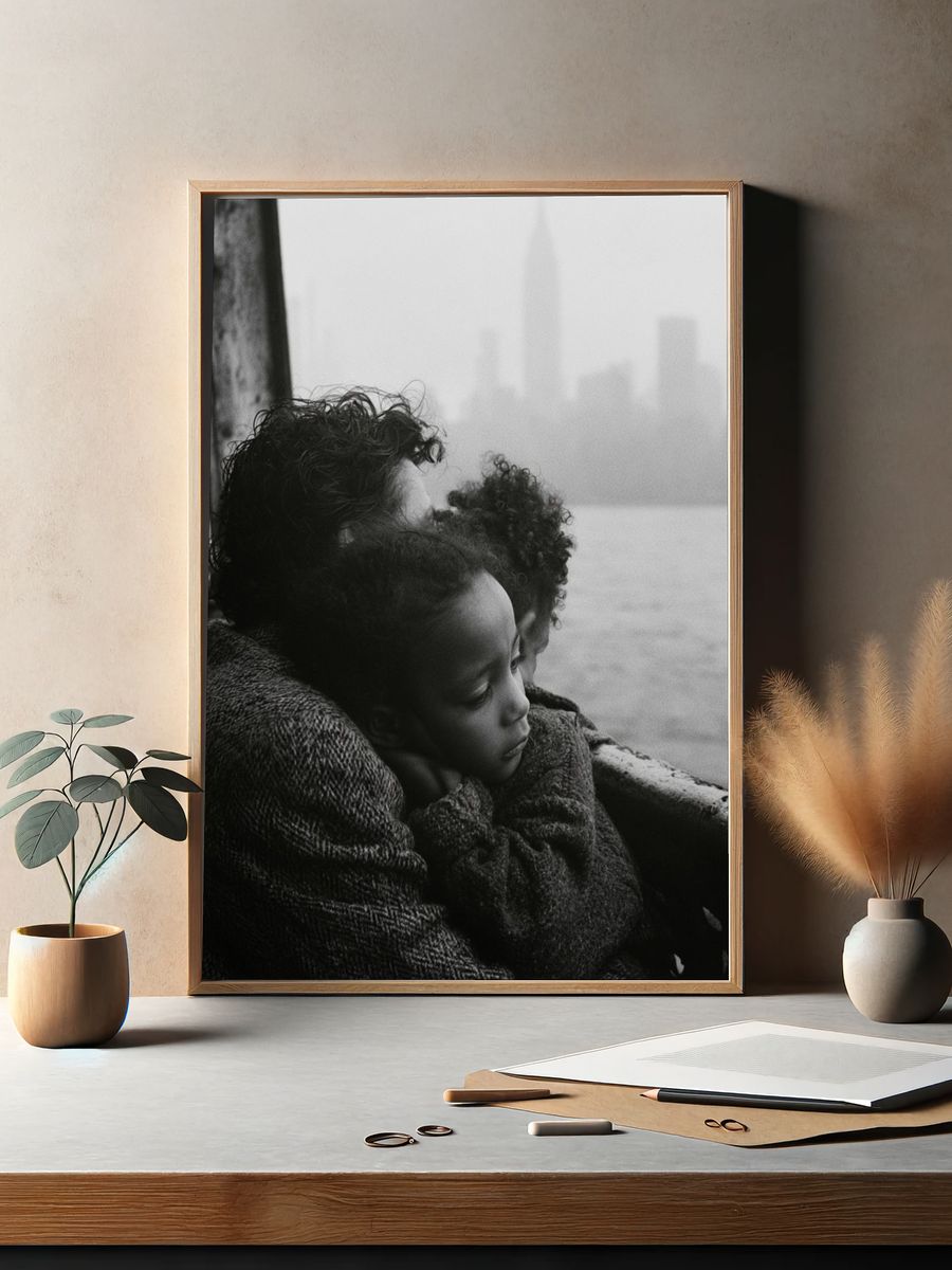 Foggy River Family Portrait Print. — room view 2