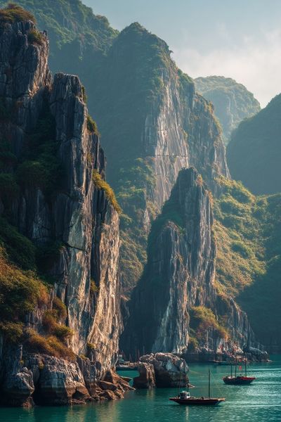 Ha Long Bay Cliffs Photography Poster. poster print