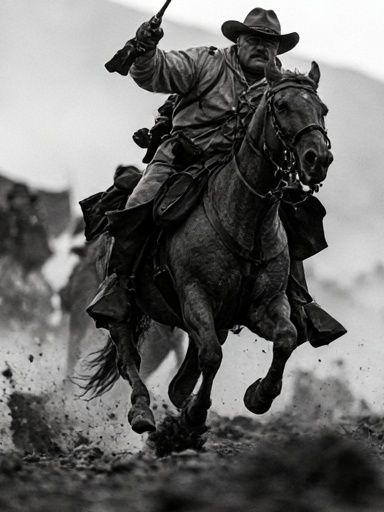 Cowboy Horse Chase Photography Poster. poster — photography art