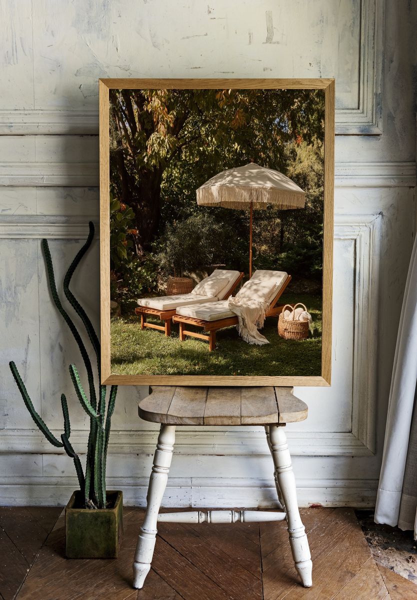 Boho Garden Lounge Photography Poster. — room view 1