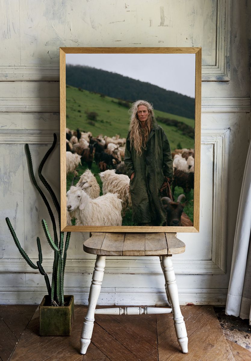 Shepherd in Green Hills Photography Poster. room preview