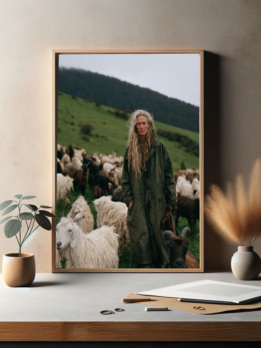Shepherd in Green Hills Photography Poster. — room view 2