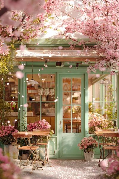 Cherry Blossom Café Photography Poster. poster print