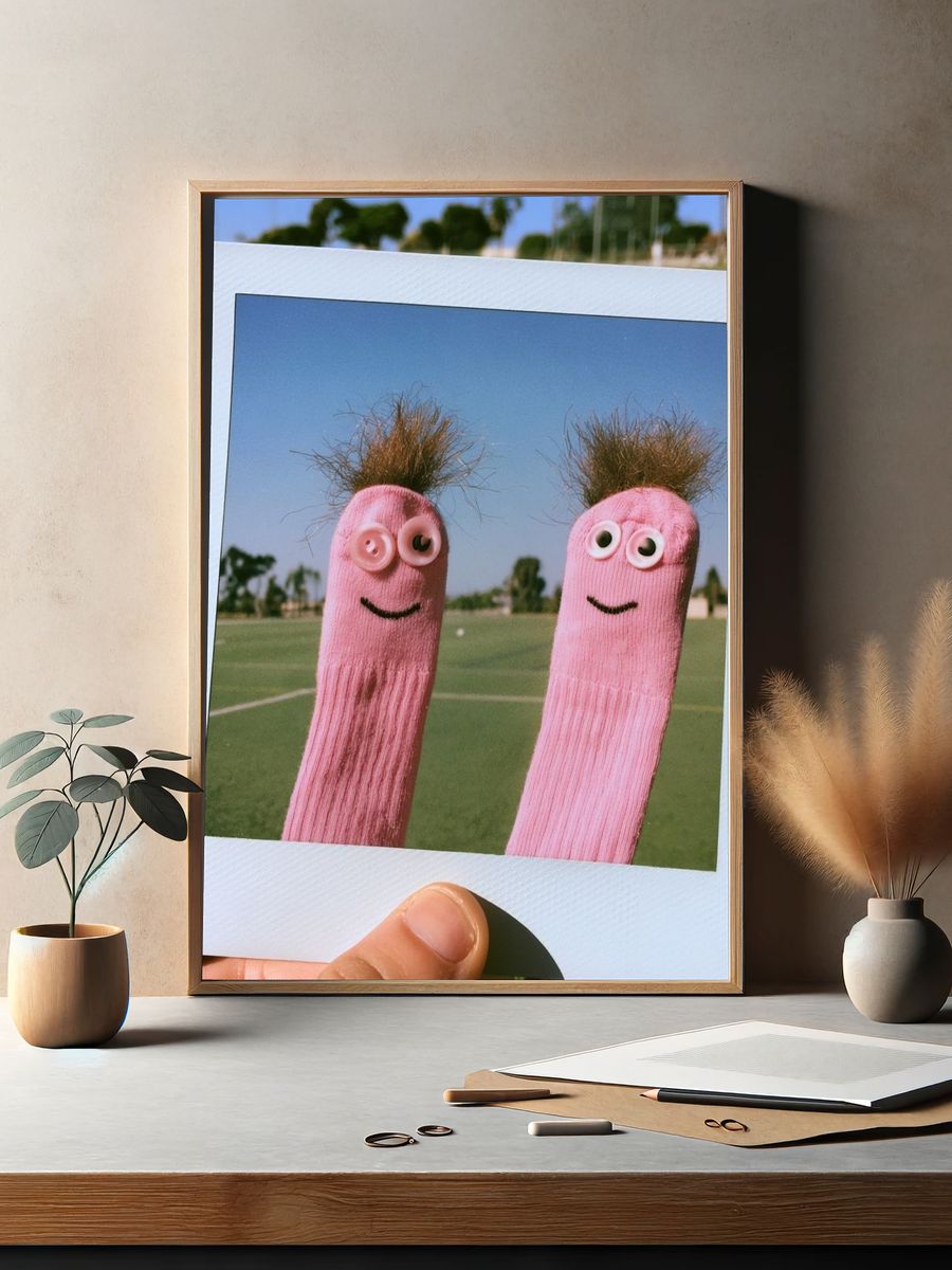 Pink Sock Puppets Photography Poster. — room view 2