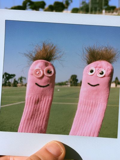 Pink Sock Puppets Photography Poster. poster
