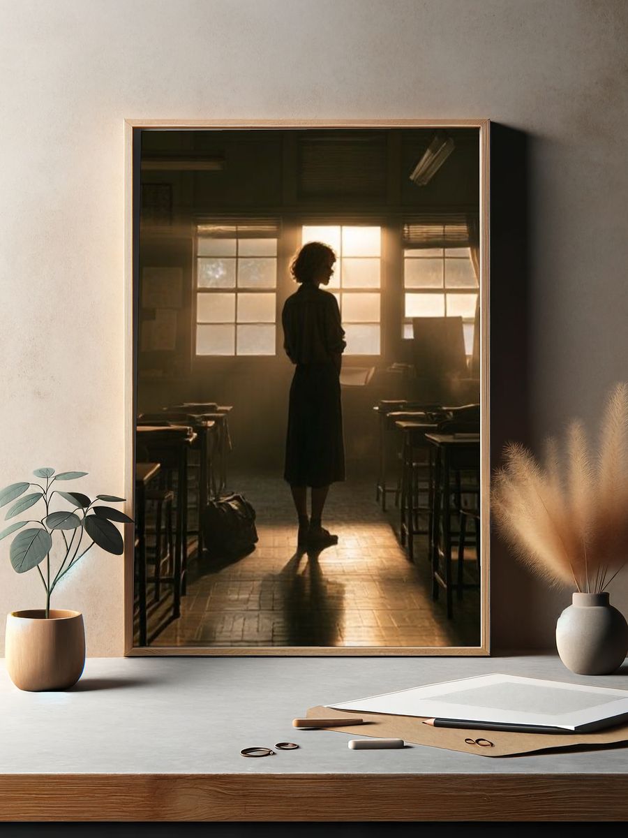Backlit Classroom Silhouette Photography Poster. — room view 2