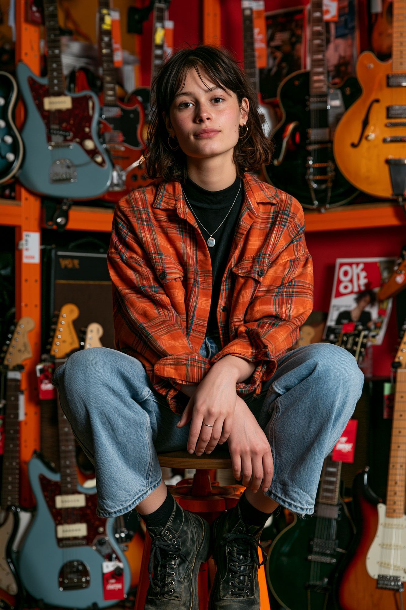 Guitar Shop Portrait Photography Poster. poster — photography art