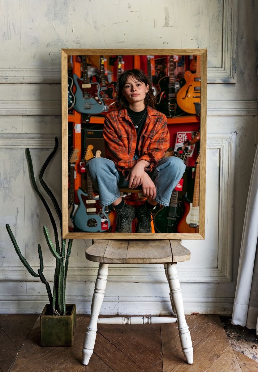 Guitar Shop Portrait Photography Poster. — room view 1