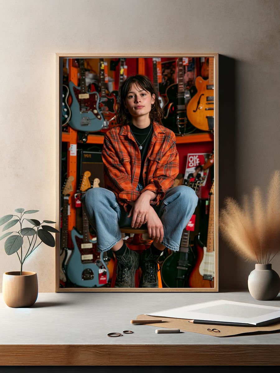 Guitar Shop Portrait Photography Poster. — room view 2