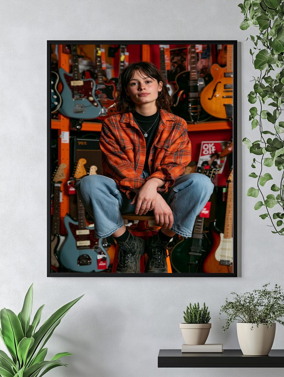 Guitar Shop Portrait Photography Poster. — room view 4