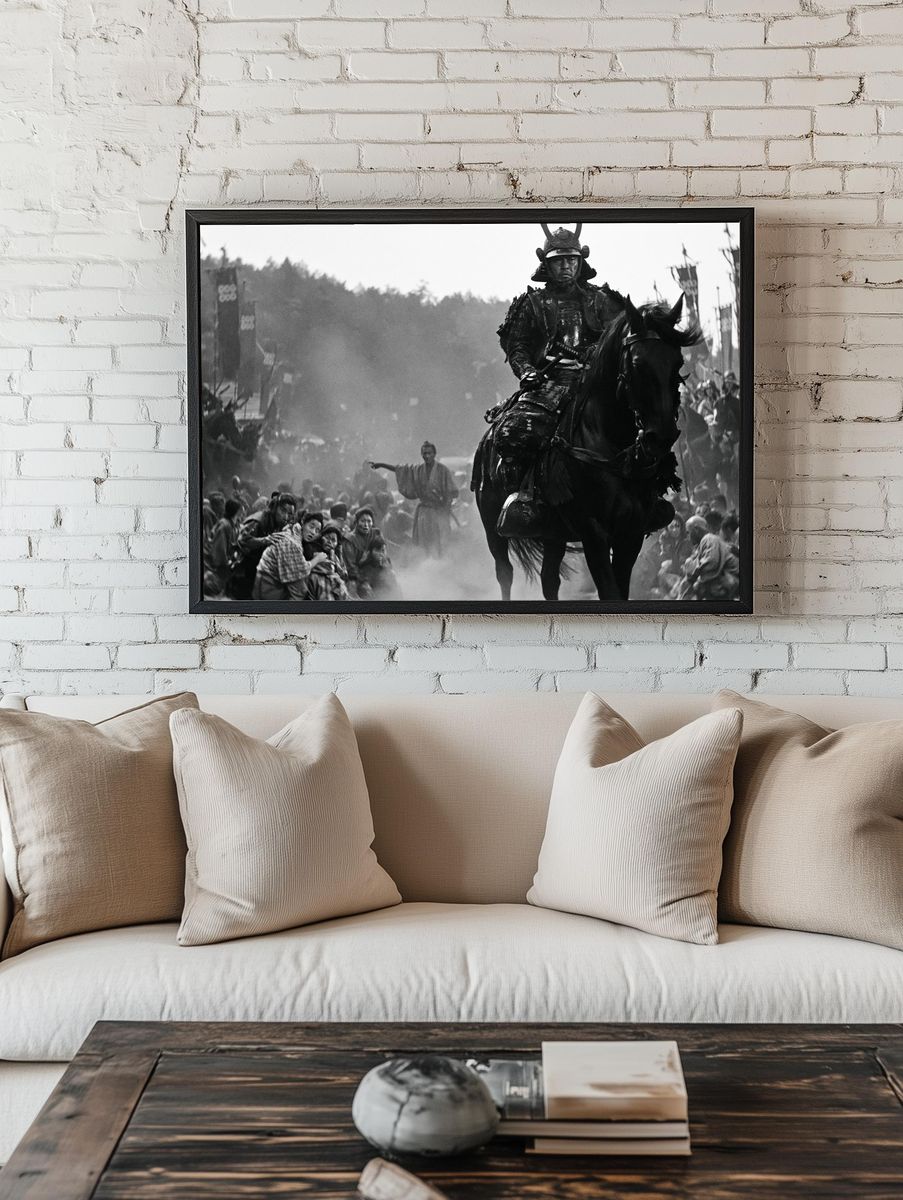 Samurai Cavalry Battle Scene Print. — room view 1