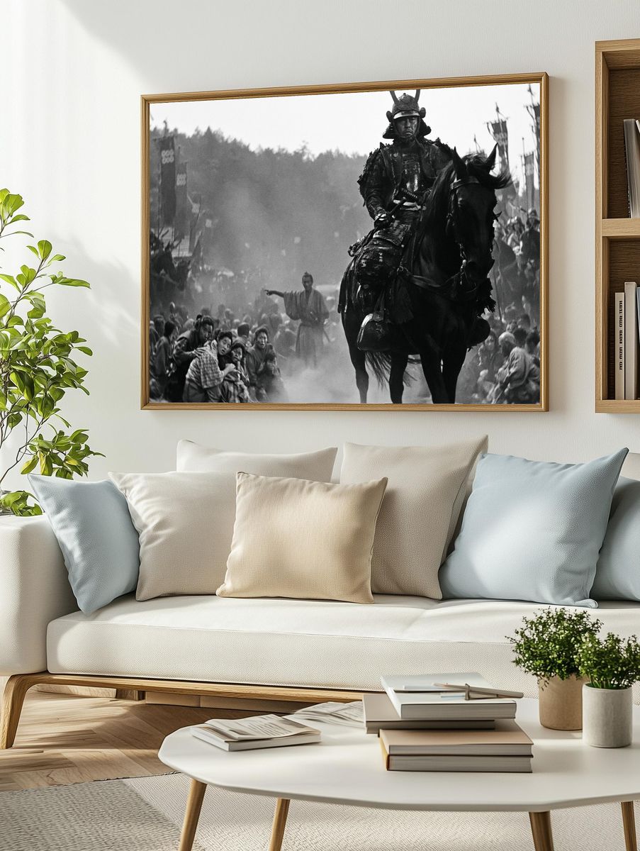 Samurai Cavalry Battle Scene Print. — room view 2