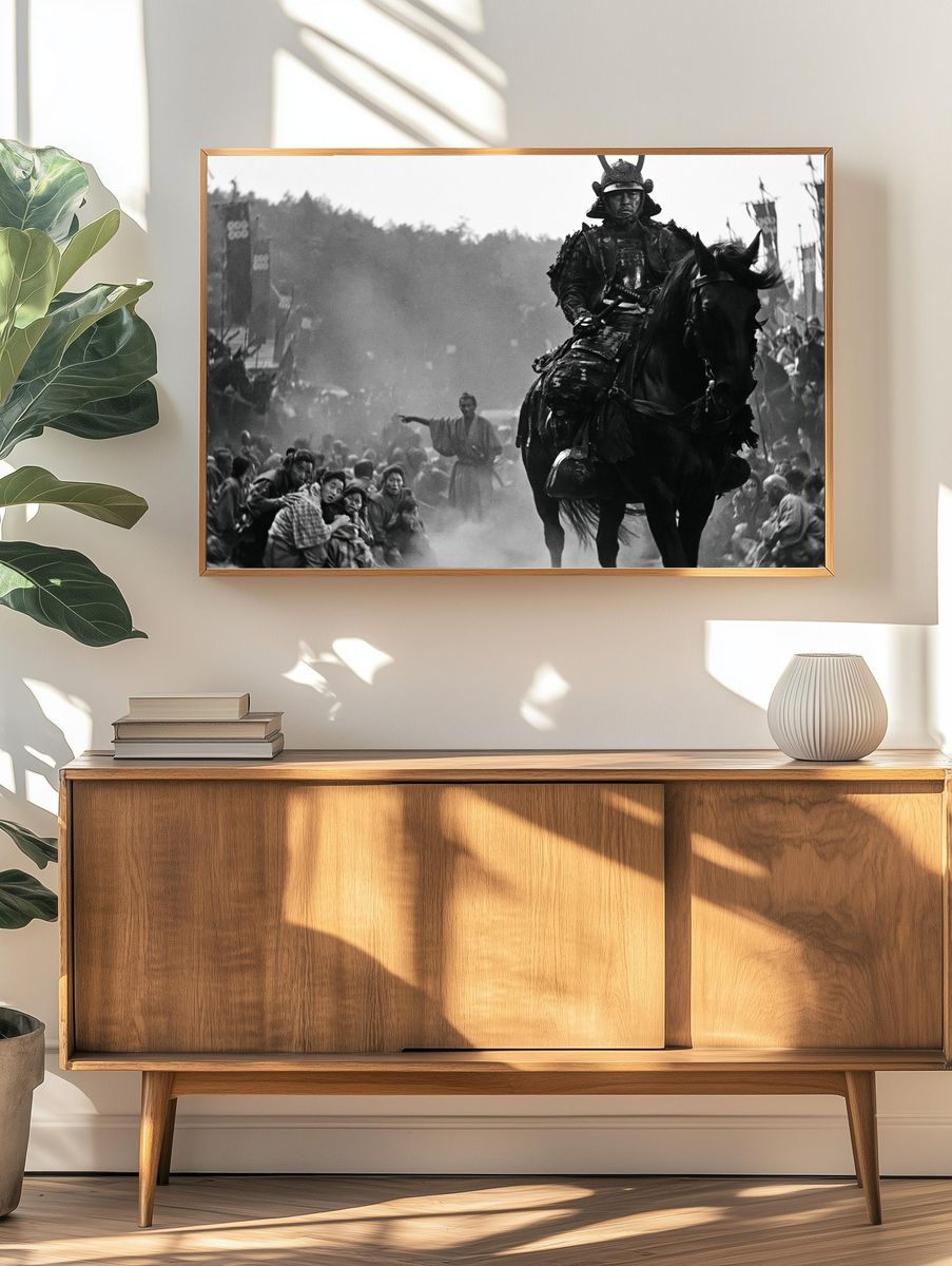 Samurai Cavalry Battle Scene Print. — room view 3