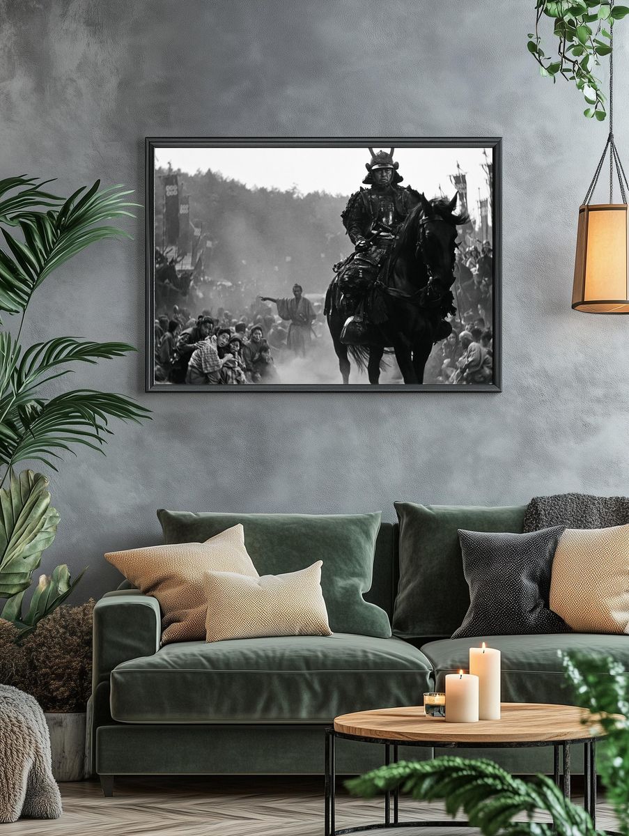 Samurai Cavalry Battle Scene Print. — room view 4