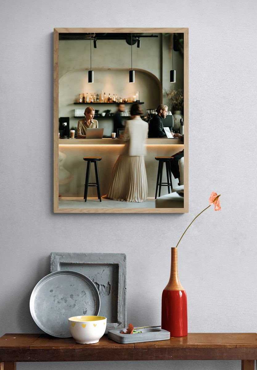 Modern Cafe Interior Photography Poster. — room view 3