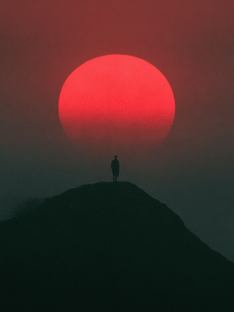 Red Sun Silhouette Photography Poster. poster detail